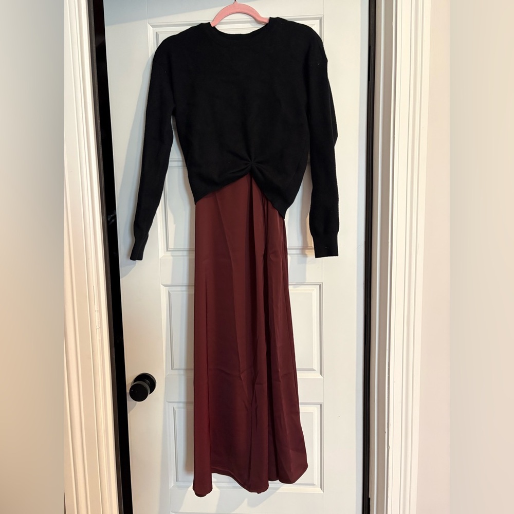 Rachel Zoe sweater satin dress